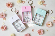 Load image into Gallery viewer, Personalised Refillable Teacher Hand Sanitiser Spray Bottle Keyring