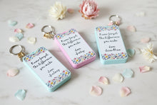 Load image into Gallery viewer, Personalised Refillable Teacher Hand Sanitiser Spray Bottle Keyring