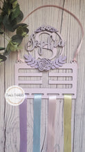 Load image into Gallery viewer, Personalised Inital Floral Hair Bow Organiser