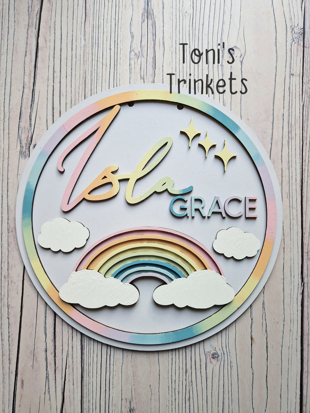 Isla grace rainbow plaque