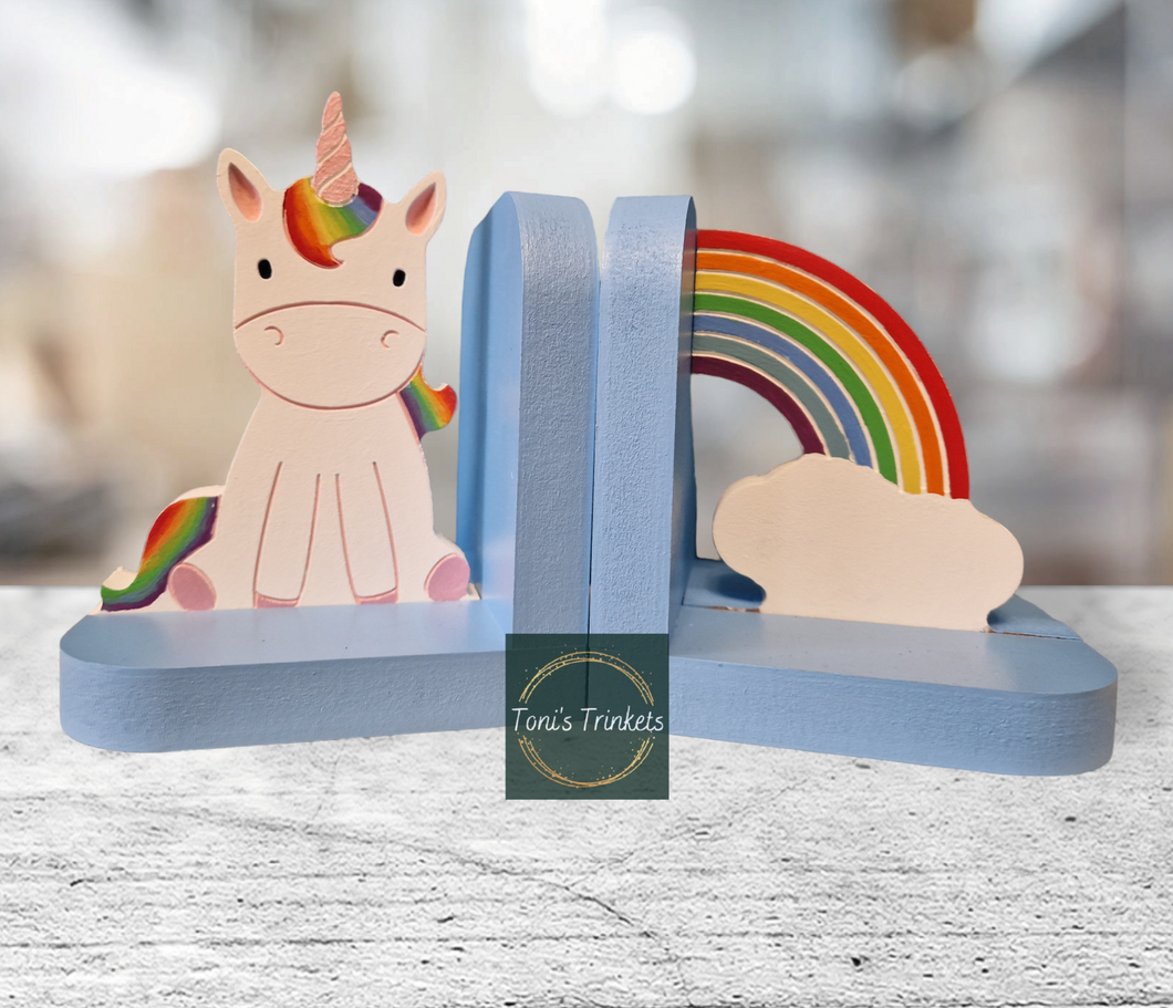 Unicorn and rainbow bright bookend