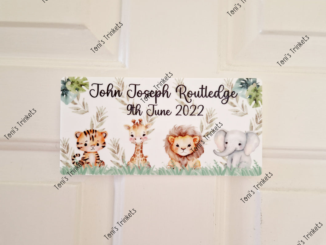 Jungle themed door plaque