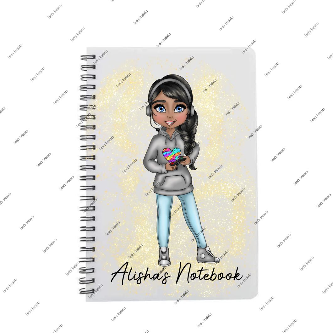 Gamer Girl A5 Personalised Notebook