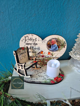 Load image into Gallery viewer, Memorial Robin wooden hearts and chair
