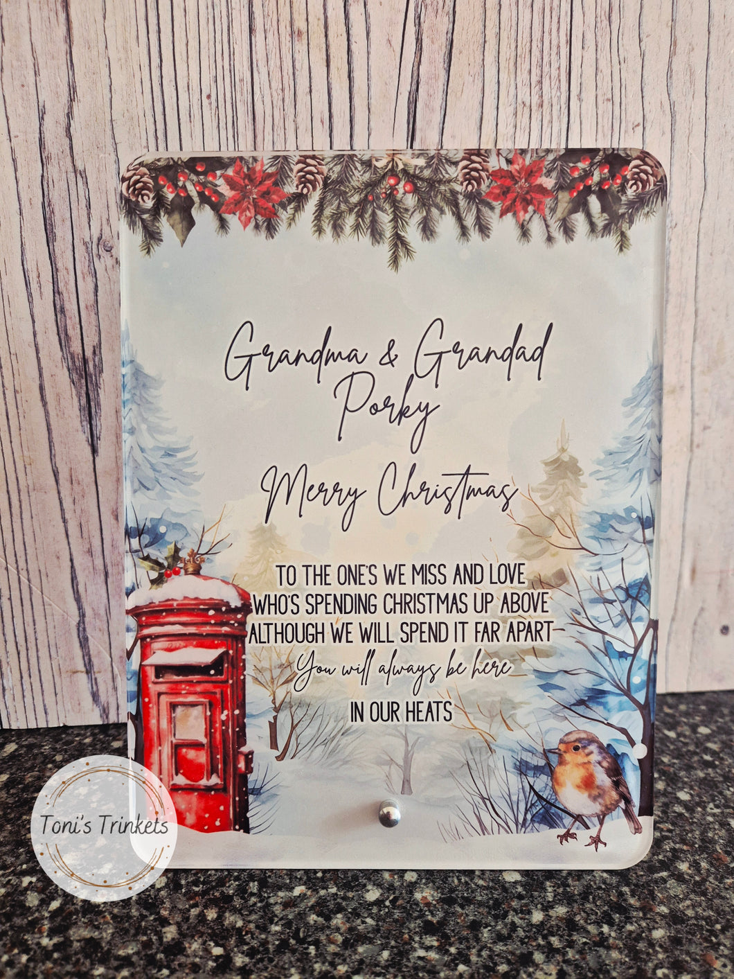 Memorial christmas premium coated plaque