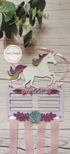 Load image into Gallery viewer, Personalised Unicorn shaped Hair Bow Organiser
