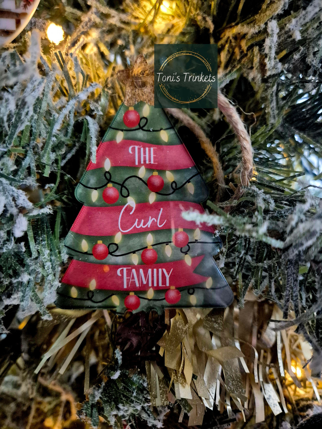 Personalised family tree bauble