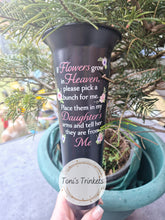 Load image into Gallery viewer, Personalised female flower grave pot stake
