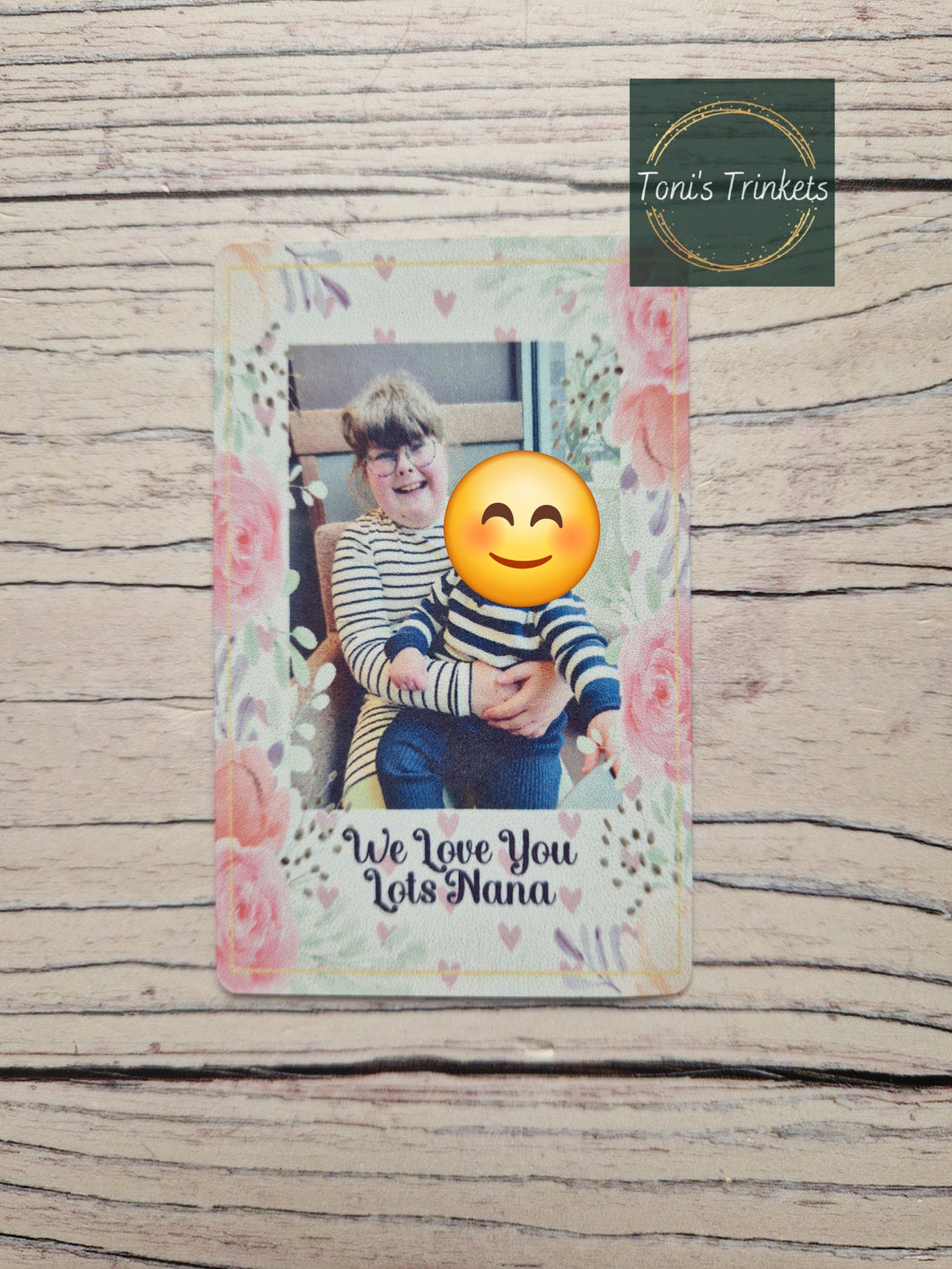 Floral Personalised photo wallet card