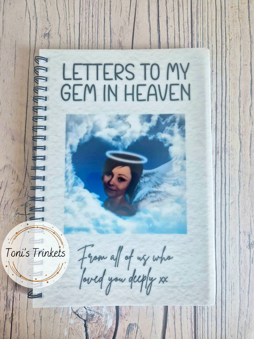 Photo letter to heaven notebook
