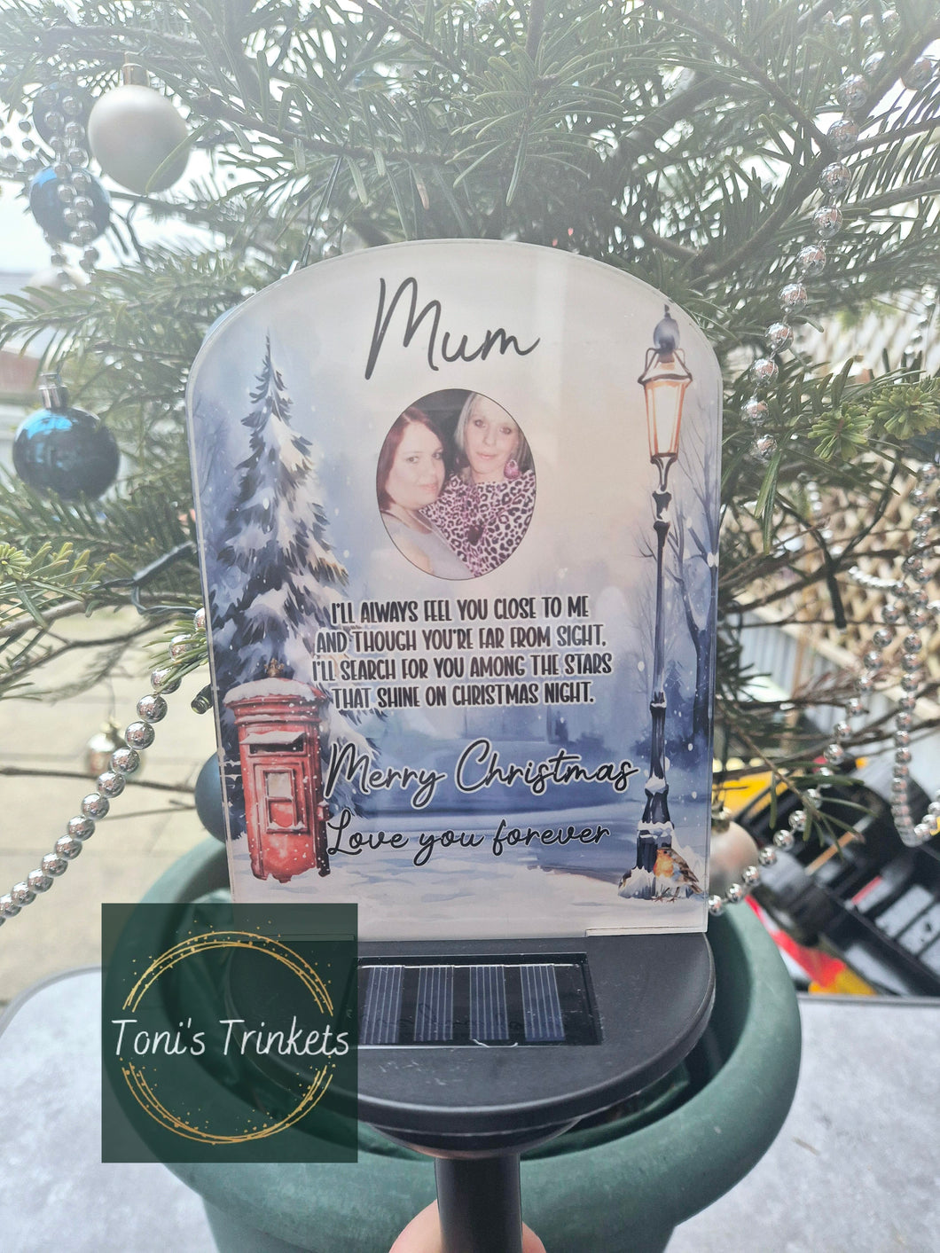 Memorial christnas solar light plaque