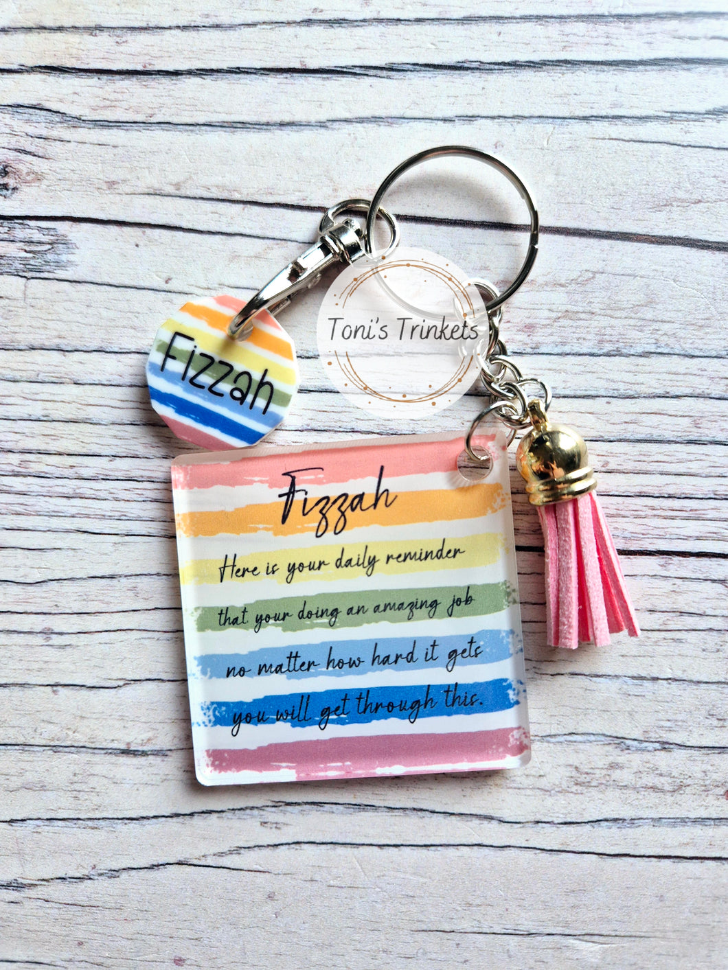 Affirmation keyring and trolley coin set