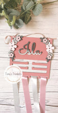 Load image into Gallery viewer, Personalised Floral Hair Bow Organiser
