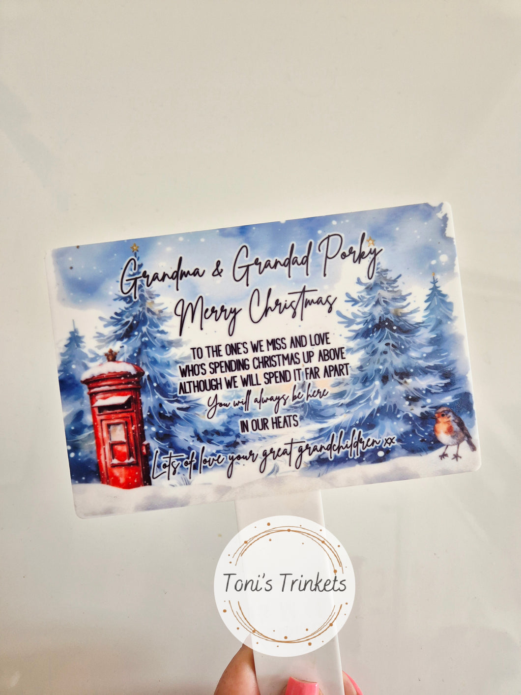 Christmas memorial rectangle grave marker