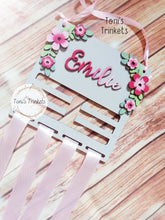 Load image into Gallery viewer, Personalised Floral Hair Bow Organiser
