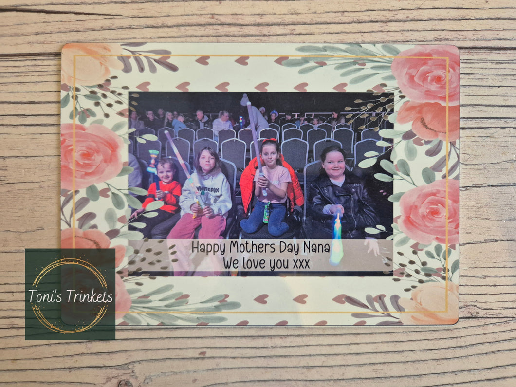 Mothers day personalised photo polaroid fridge magnet