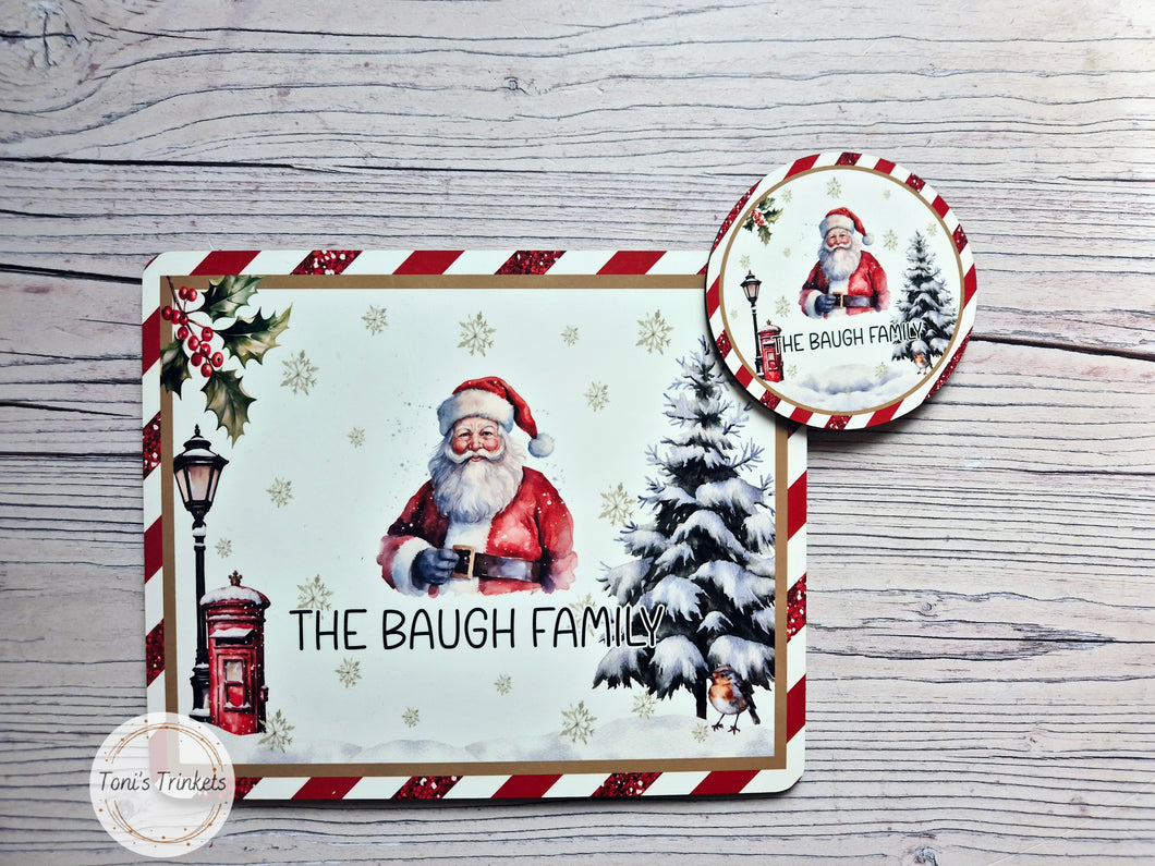Personlaised placemat and coaster set