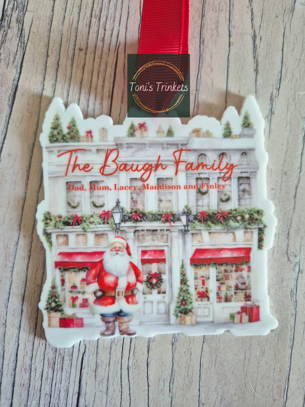 Personalised family shop bauble
