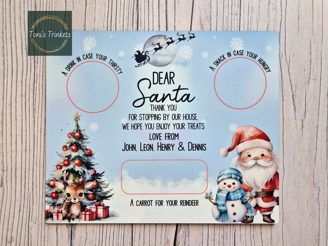 Personalised santa snack placemat