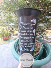 Load image into Gallery viewer, Personalised male flower grave pot stake
