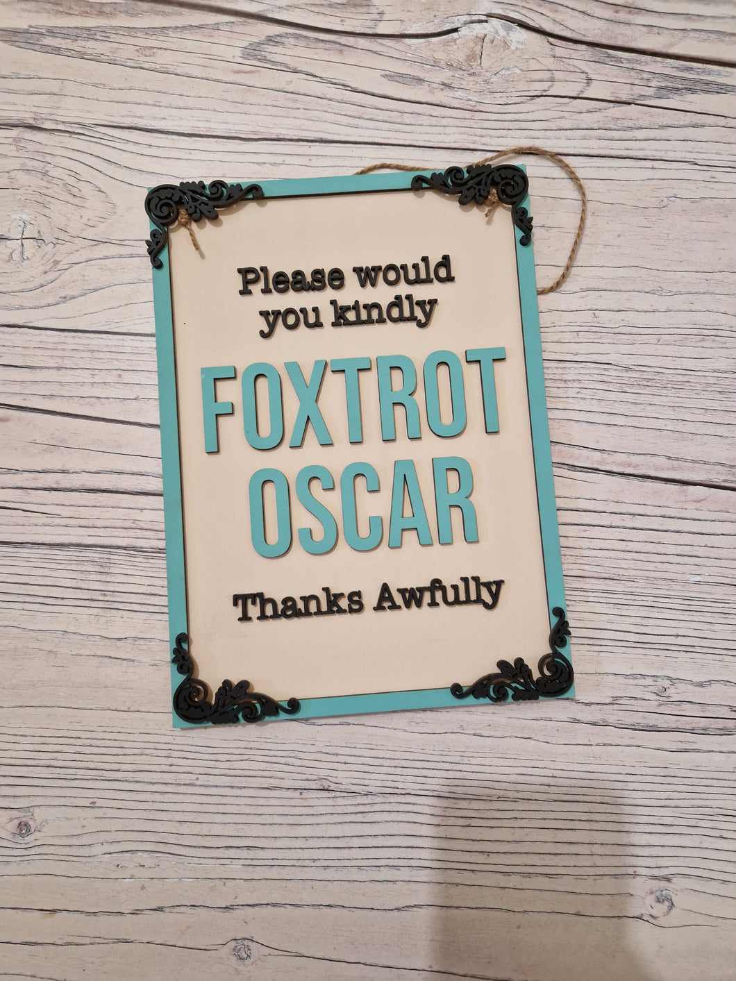 Foxtrot Oscar plaque