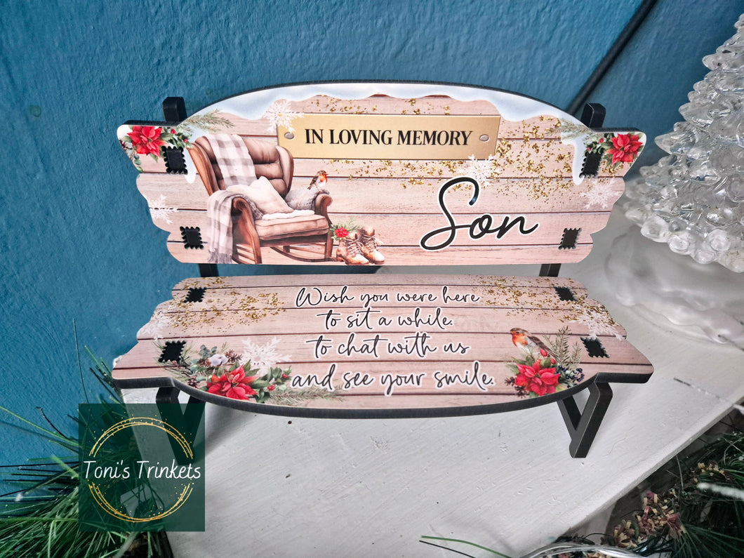 Personalised Memorial wooden bench