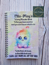 Load image into Gallery viewer, Worry monster personalised notebook
