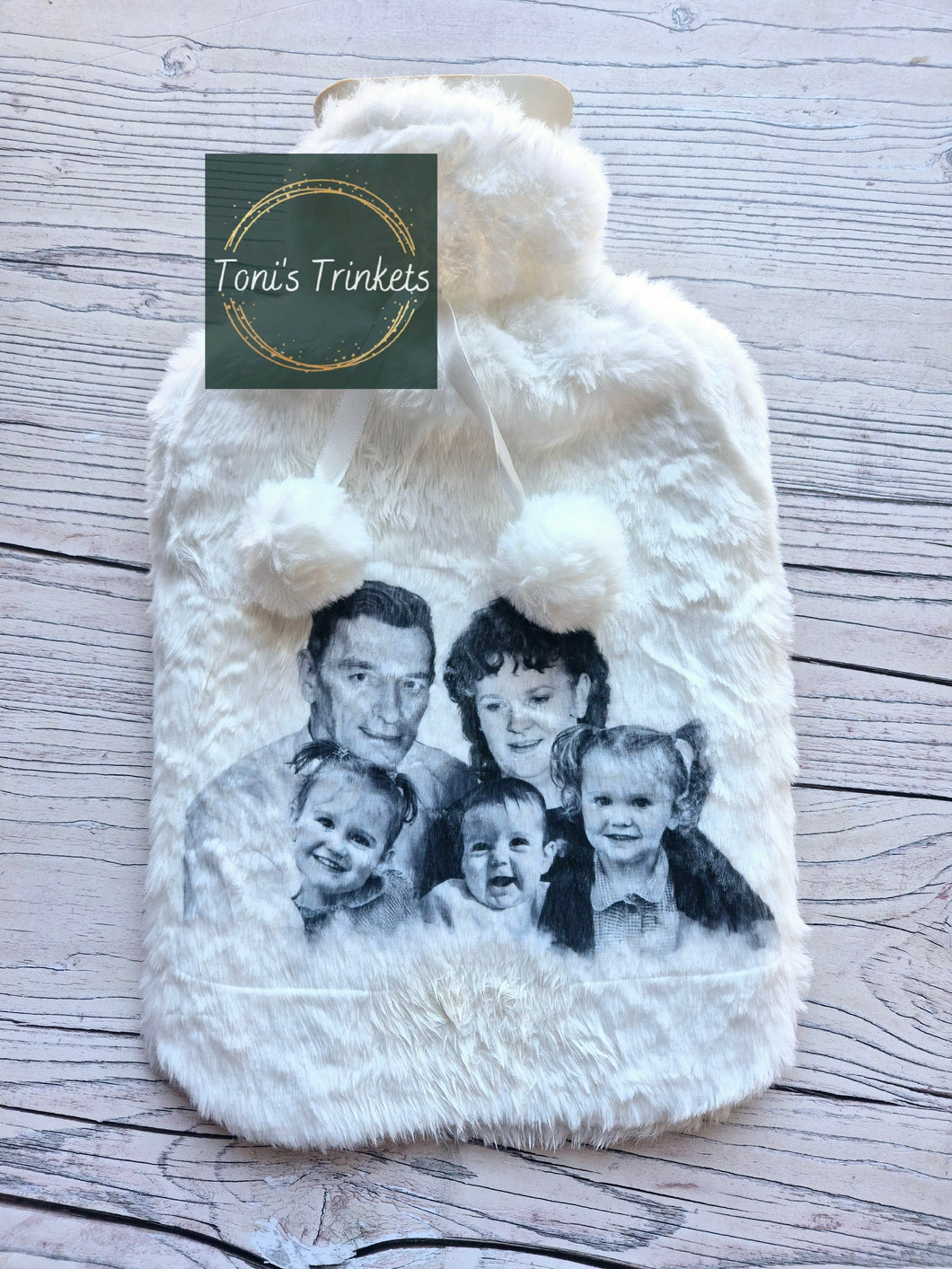 Personalised photo hot water bottle